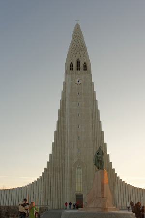 Hallgrimskirkja is a Lutheran (Church of Iceland) parish church in Reykjavik, Iceland.の写真素材