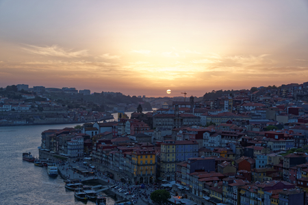 Douro is one of the major rivers of the Iberian Peninsula, flowing from its source near Duruelo de la Sierra in Soria Province across northern-central Spain and Portugal to its outlet at Porto.の写真素材