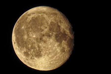 Moon is an astronomical body that orbits the planet and acts as its only permanent natural satelliteの写真素材