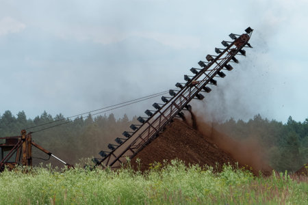 Industrial milled peat production in Saara bog, Estonia.