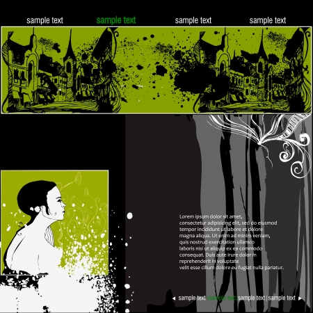 illustrated web template のイラスト素材