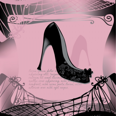 illustrated elegant lace shoeのイラスト素材