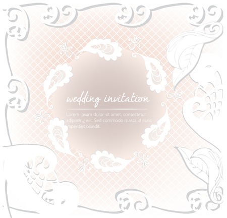 lace wedding invitationのイラスト素材