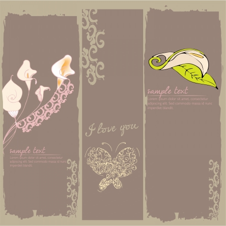 wedding invitation with calla-liliesのイラスト素材