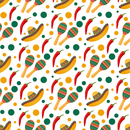 Bright seamless Mexican patternのイラスト素材