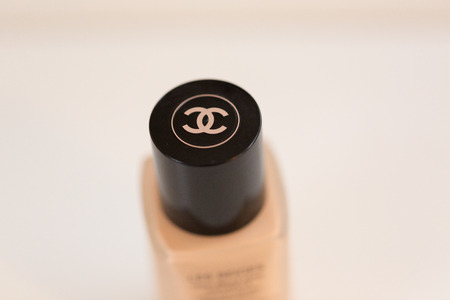 Philadelphia, Pennsylvania, April 30 2018: Close up of Chanel foundation sold by Sephoraのeditorial素材