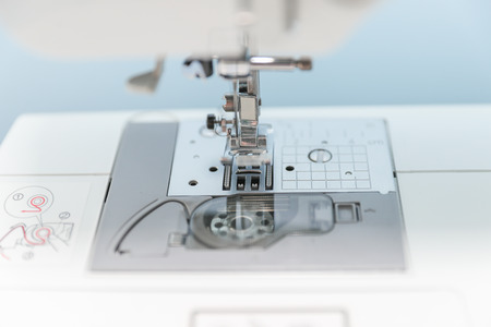 Closeup the sewing machine close up.の写真素材