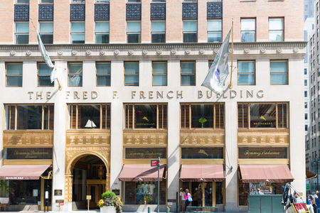 New York, USA, August 18, 2018: United States of America on Fred F. French Buildingのeditorial素材
