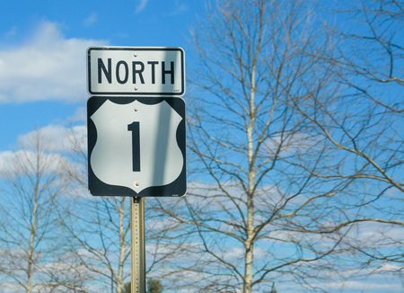 Princeton New Jersey - March 16, 2019:Traffic sign - US Route 1 northのeditorial素材