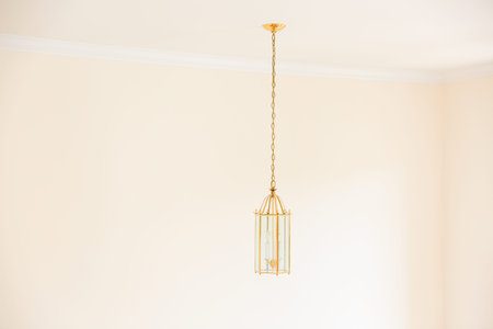 Chandelier on yellow background - Image