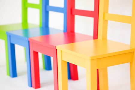 Colorful chair in a white background - Imageの写真素材