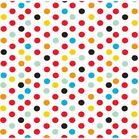 Seamless patter made of colored dots over white backgroundのイラスト素材