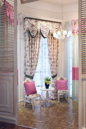 Beautiful curtain in living roomのeditorial素材