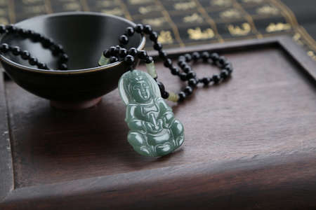 Jade pendant, a symbol of good luckの写真素材