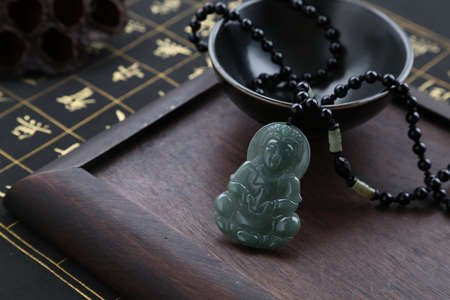 Jade pendant, a symbol of good luckの写真素材