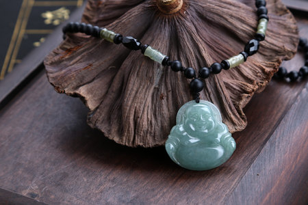 Jade pendant, a symbol of good luckの写真素材
