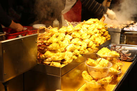 Fried crab clawsの写真素材