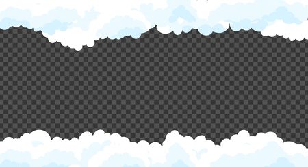 Clouds set with sun isolated on a grey   transparent background. Simple cute cartoon design.のイラスト素材