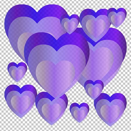 Valentine's Day. Colorful,multicolored  hearts. Vector illustration. Abstract. Loveのイラスト素材