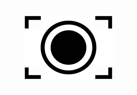 Camera icon, flat photo camera vector isolated. Modern simple snapshot photography sign. Photo internet concept.のイラスト素材