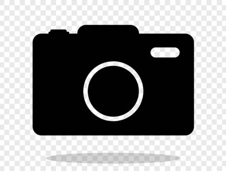 Camera icon, flat photo camera vector isolated. Modern simple snapshot photography sign. Photo internet concept.のイラスト素材