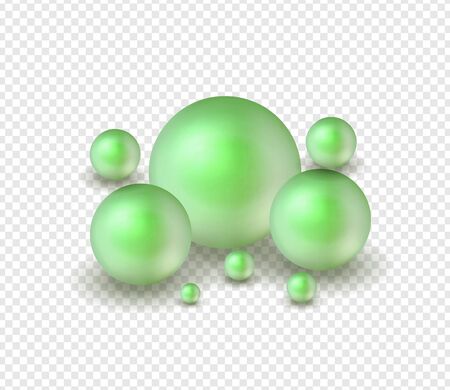 Pack nature ,sea pearl background with small and big white pearls . Vector illustrationのイラスト素材