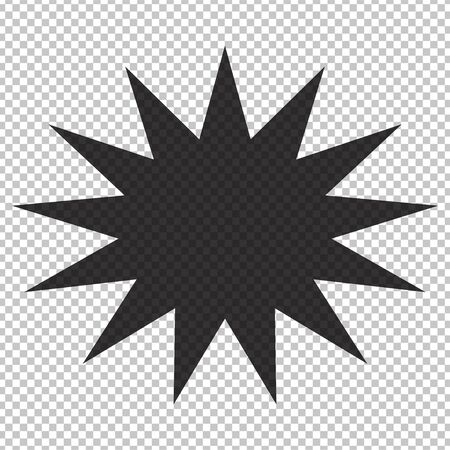 Black simple flat style light star flares  isolated on transparent background. Vector illustrationのイラスト素材