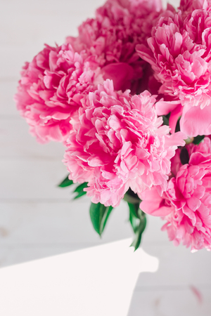Beautiful bouquet of pink peonies. Gift Valentine's Day.の写真素材