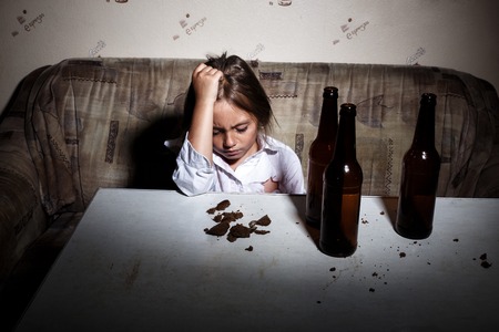 Child abuse. Poor child in slum begging you for help concept for poverty or hunger people,の写真素材