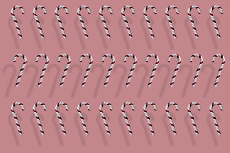 Lollipop creative pattern on pink background. Valentine's day sweets.の写真素材
