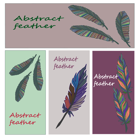 Abstract feathers background. Vector bannerのイラスト素材