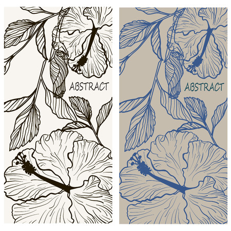 Floral vintage design hibiscus background background .Vectorのイラスト素材