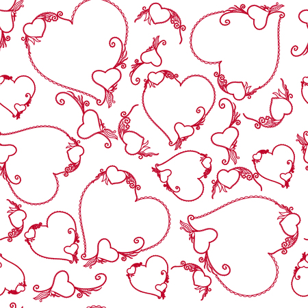 Valentines Day seamless background with hearts .のイラスト素材
