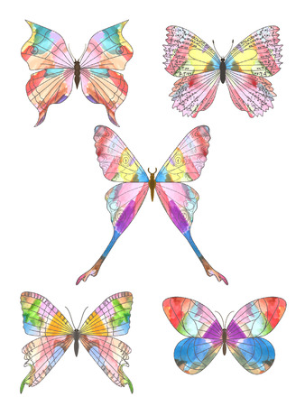 Set of butterflies. Vector illustration. EPS 10のイラスト素材