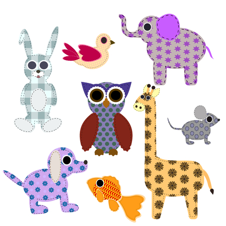 Cute retro elements. Applique of tissue. In the children's style. For your design. Vector illustration. EPS 10のイラスト素材