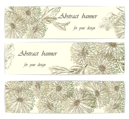 Beautiful background with flowers Chrysanthemum and space for text. Vector illustration.のイラスト素材