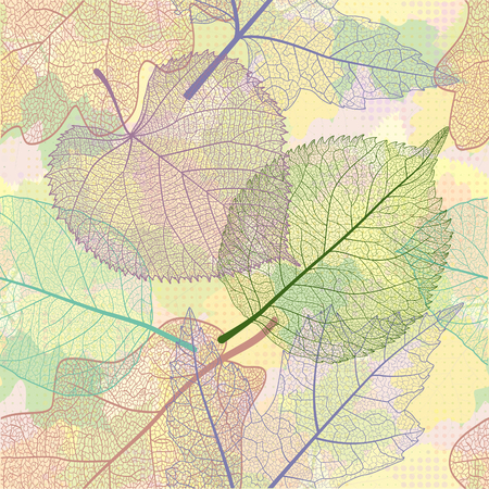 Seamless pattern with colored autumn leaves. Vector, EPS 10.のイラスト素材
