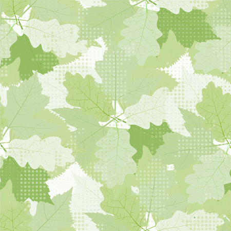 Seamless pattern with green leaves. Vector, EPS 10.のイラスト素材