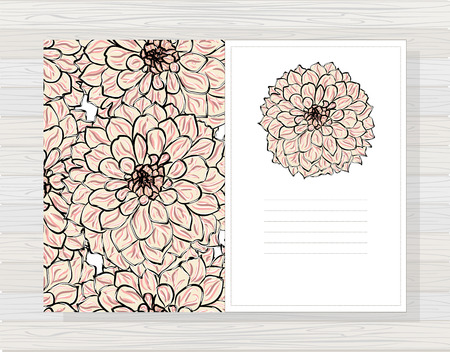 Beautiful background with Georgina flowers and space for text. Vector illustration. EPS 10のイラスト素材