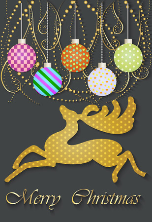 Art background with Christmas reindeer. Application of tissue. Vector illustration. EPS 10のイラスト素材