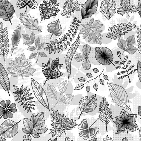 Seamless pattern with leaves.のイラスト素材