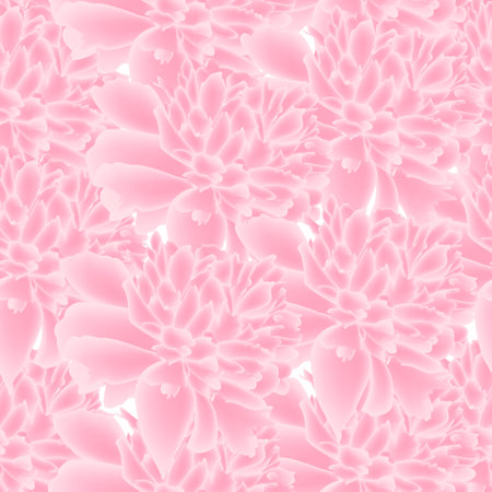 Seamless pattern with peonies flowers. vector illustration.のイラスト素材