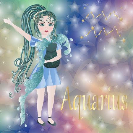 Fairy tale girl with long braids. Vector illustration for your designのイラスト素材