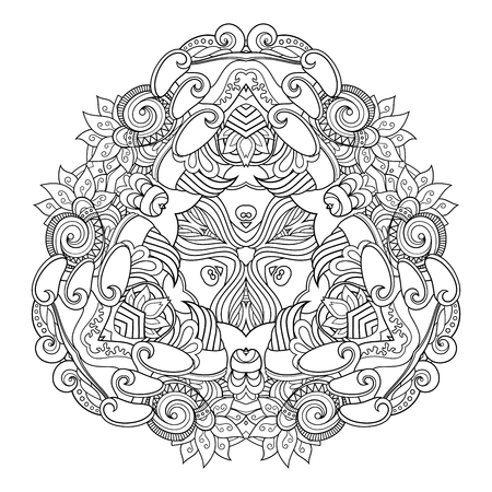 Vector Monochrome Triangle. Abstract Object Isolated On White Background. Ethnic Decorative Elementのイラスト素材