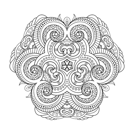 Vector Monochrome Triangle. Abstract Object Isolated On White Background. Ethnic Decorative Elementのイラスト素材