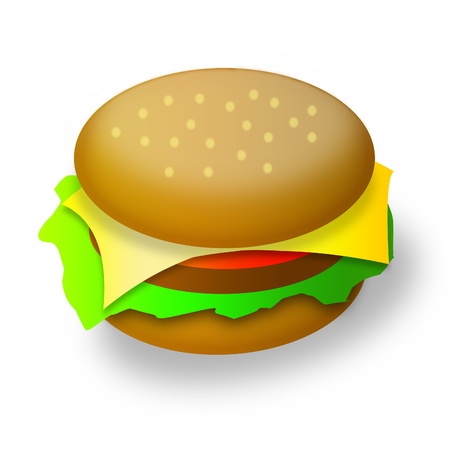  illustration big appetizing hamburgerの写真素材
