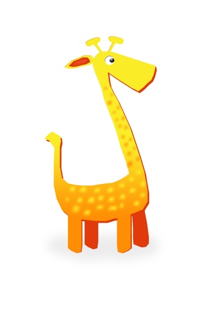 Cartoon giraffe on white backgroundの写真素材