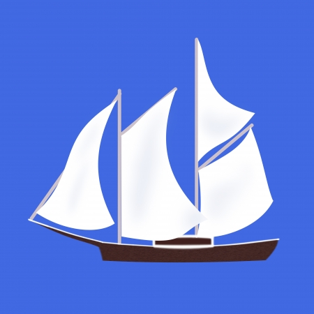 Illustration - a sailboat  High resolution image の写真素材