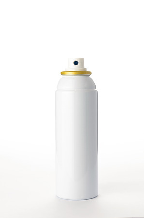 metallic spray bottle on the  white backgroundの写真素材