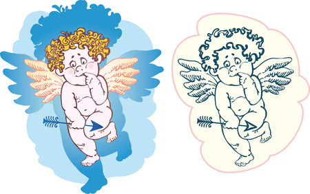 naked cupid with an arrow.のイラスト素材